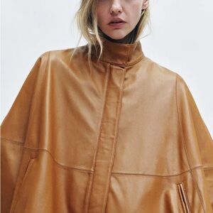 Zara Tan Leather Women's Cape